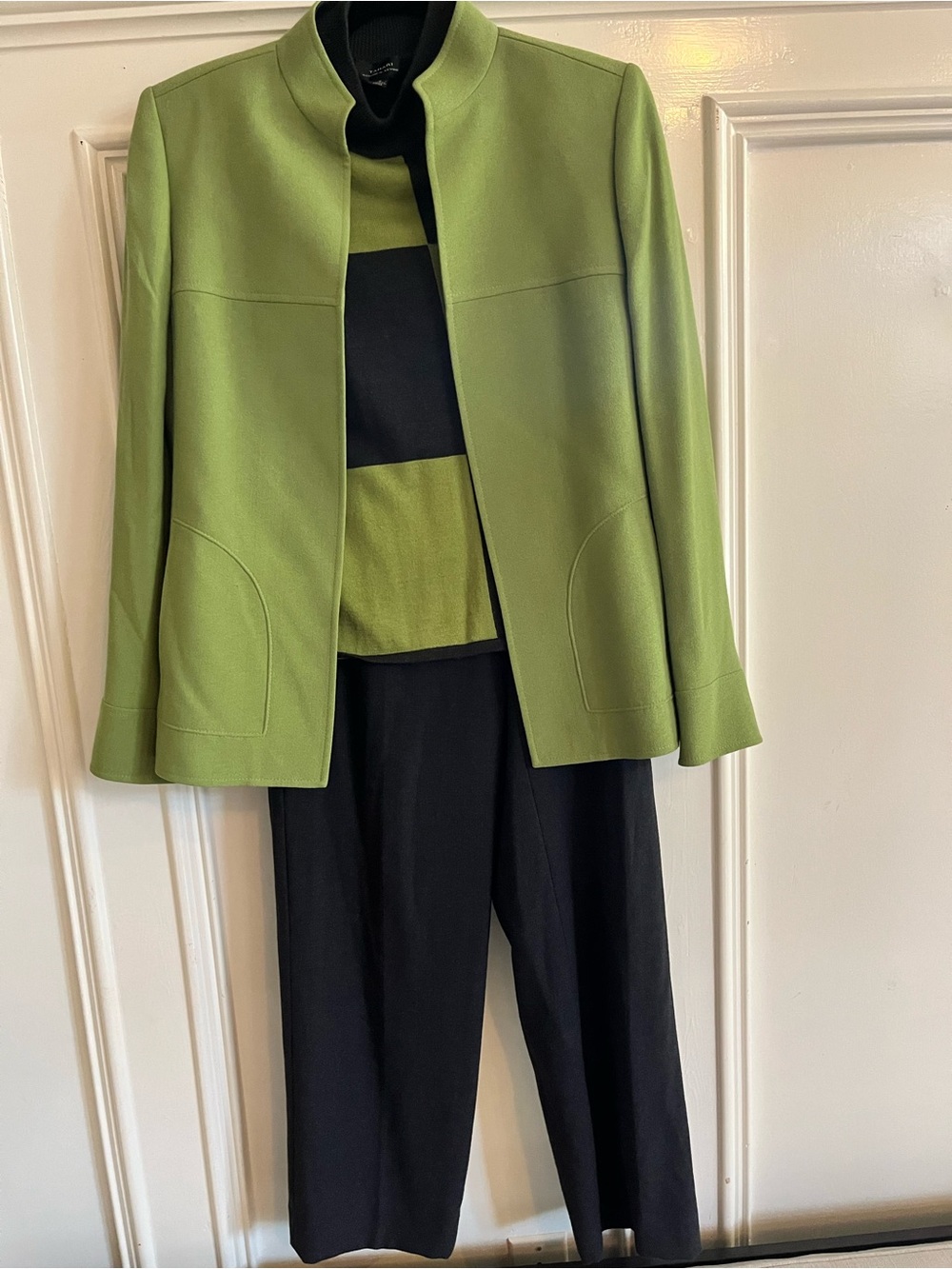 Tahari Green and Black 3 Piece Women's Pants Set